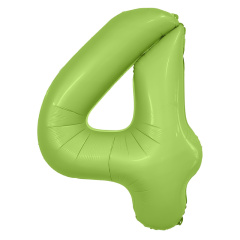Шар (40''/102 см) Цифра 4, Slim, Мистик, Фисташка, Сатин, 1 шт. в уп.