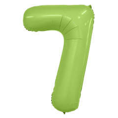 Шар (40''/102 см) Цифра 7, Slim, Мистик, Фисташка, Сатин, 1 шт. в уп.