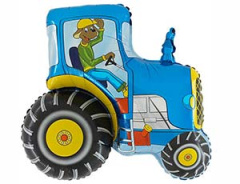 G Шар (29"/74 см) Фигура, Трактор, Синий, 1 шт. в уп.